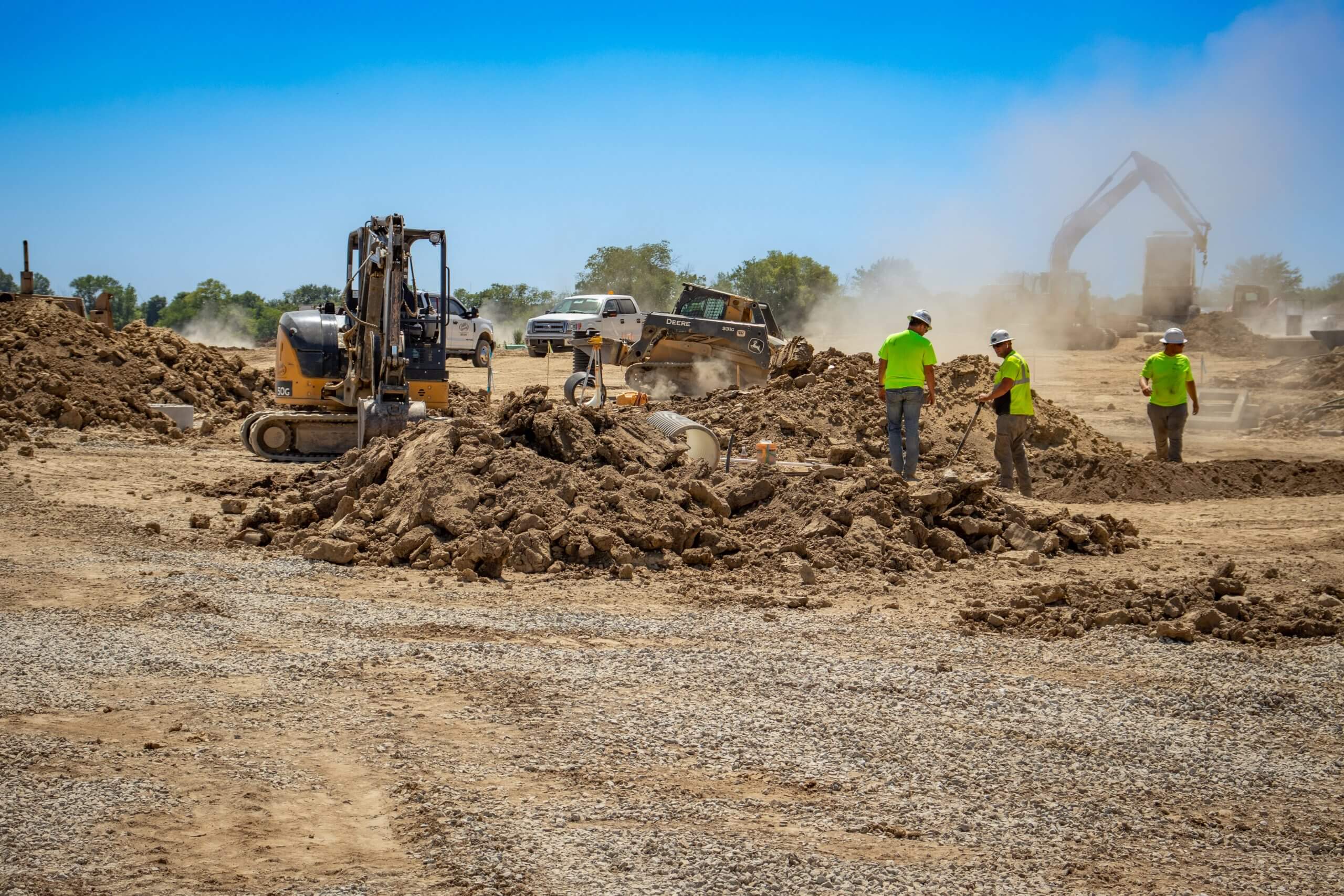 United Excavating crew working a jobsite